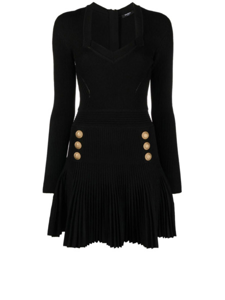 Balmain Lady Dress Black by Leam GOOFASH