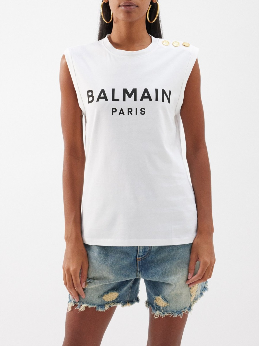 Balmain - Tank Top Black - Matches Fashion Ladies GOOFASH