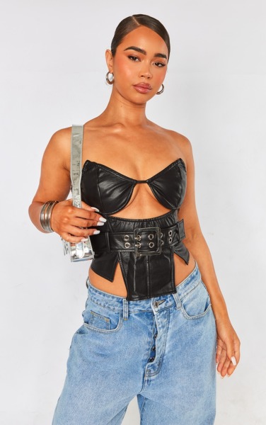 Bandeau Black for Woman at PrettyLittleThing GOOFASH