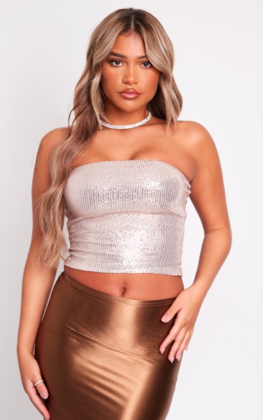 Bandeau Gold from PrettyLittleThing GOOFASH