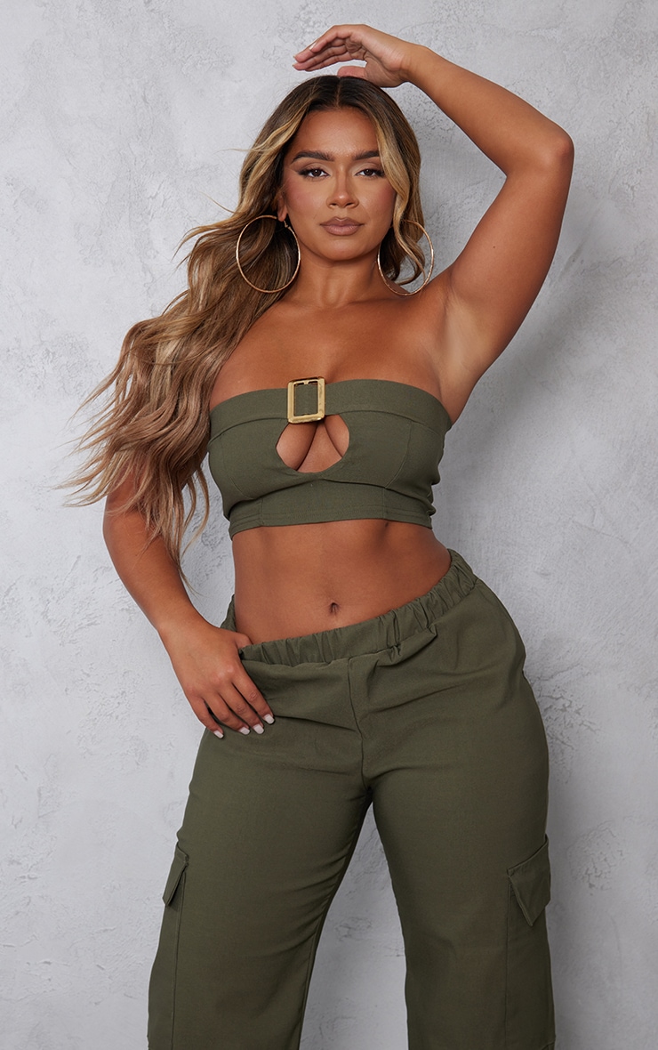 Bandeau in Khaki for Woman from PrettyLittleThing GOOFASH