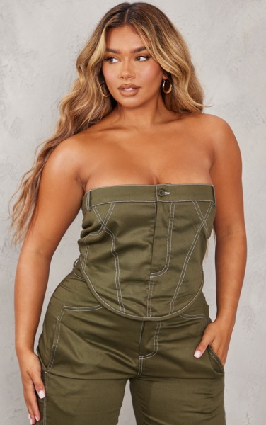 Bandeau in Khaki for Women from PrettyLittleThing GOOFASH