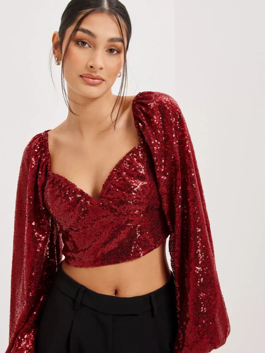 Blouse in Red by Nelly GOOFASH