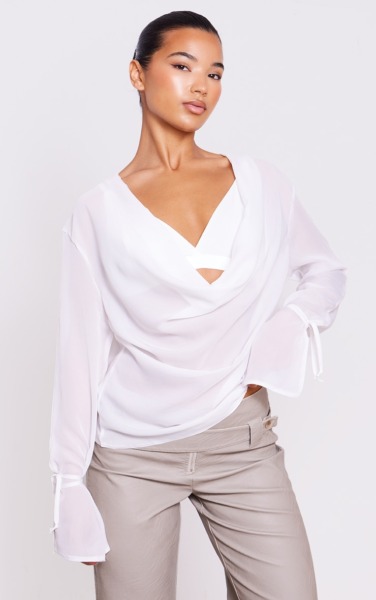 Blouse in White for Woman at PrettyLittleThing GOOFASH