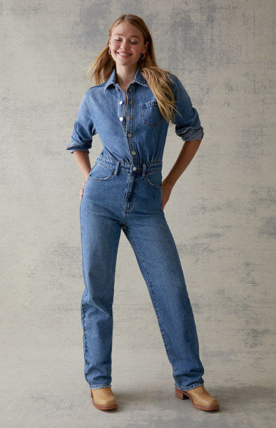 Blue Denim Jumpsuit for Woman from Pacsun GOOFASH