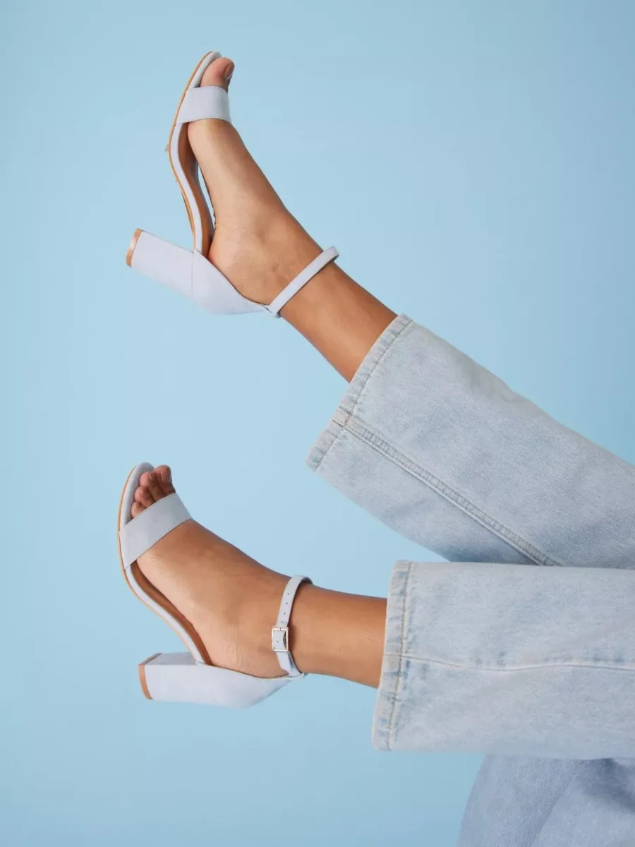 Blue Heeled Sandals at Nelly GOOFASH