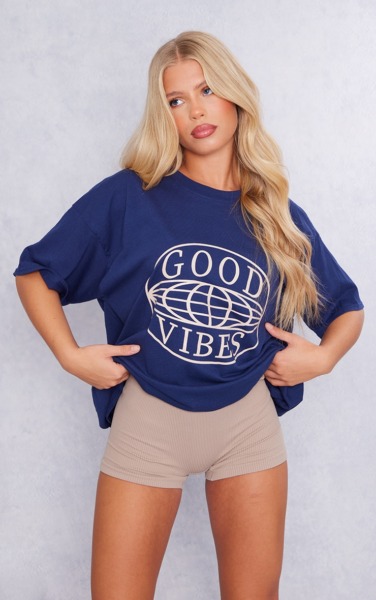 Blue T-Shirt Ladies - PrettyLittleThing GOOFASH