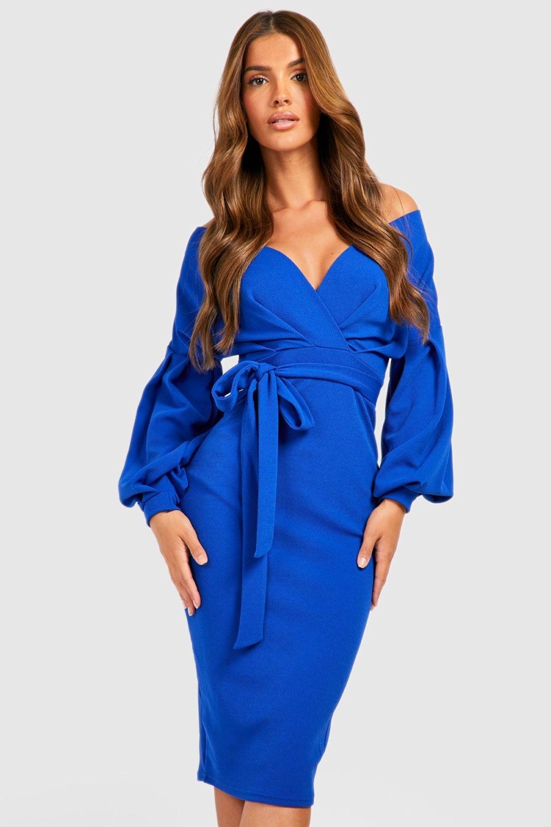 Blue - Women Midi Dress - Boohoo GOOFASH