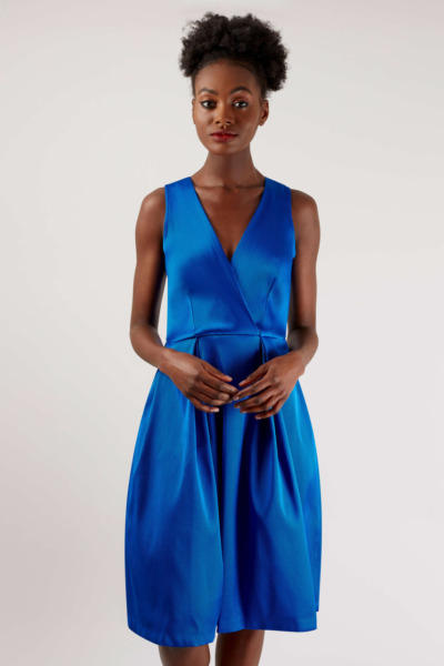 Blue Wrap Dress from Closet London GOOFASH