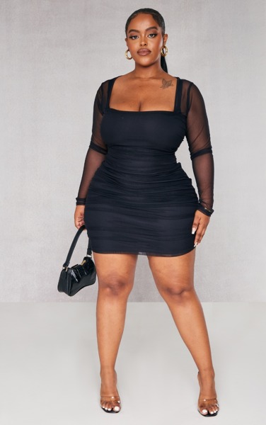 Bodycon Dress Black - Woman - PrettyLittleThing GOOFASH