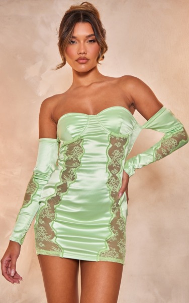 Bodycon Dress Green - Woman - PrettyLittleThing GOOFASH