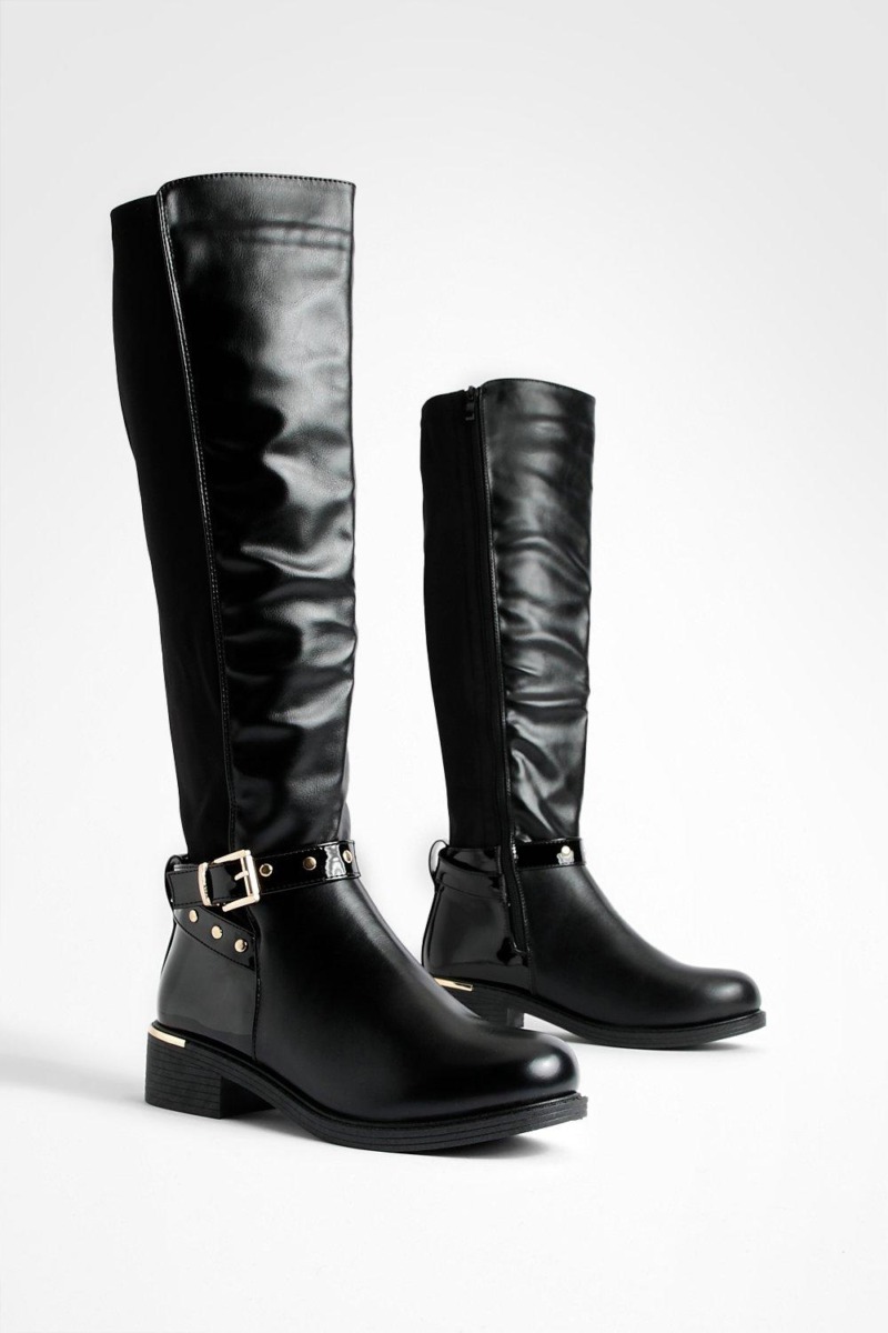 Boohoo - Black - Ladies Knee High Boots GOOFASH