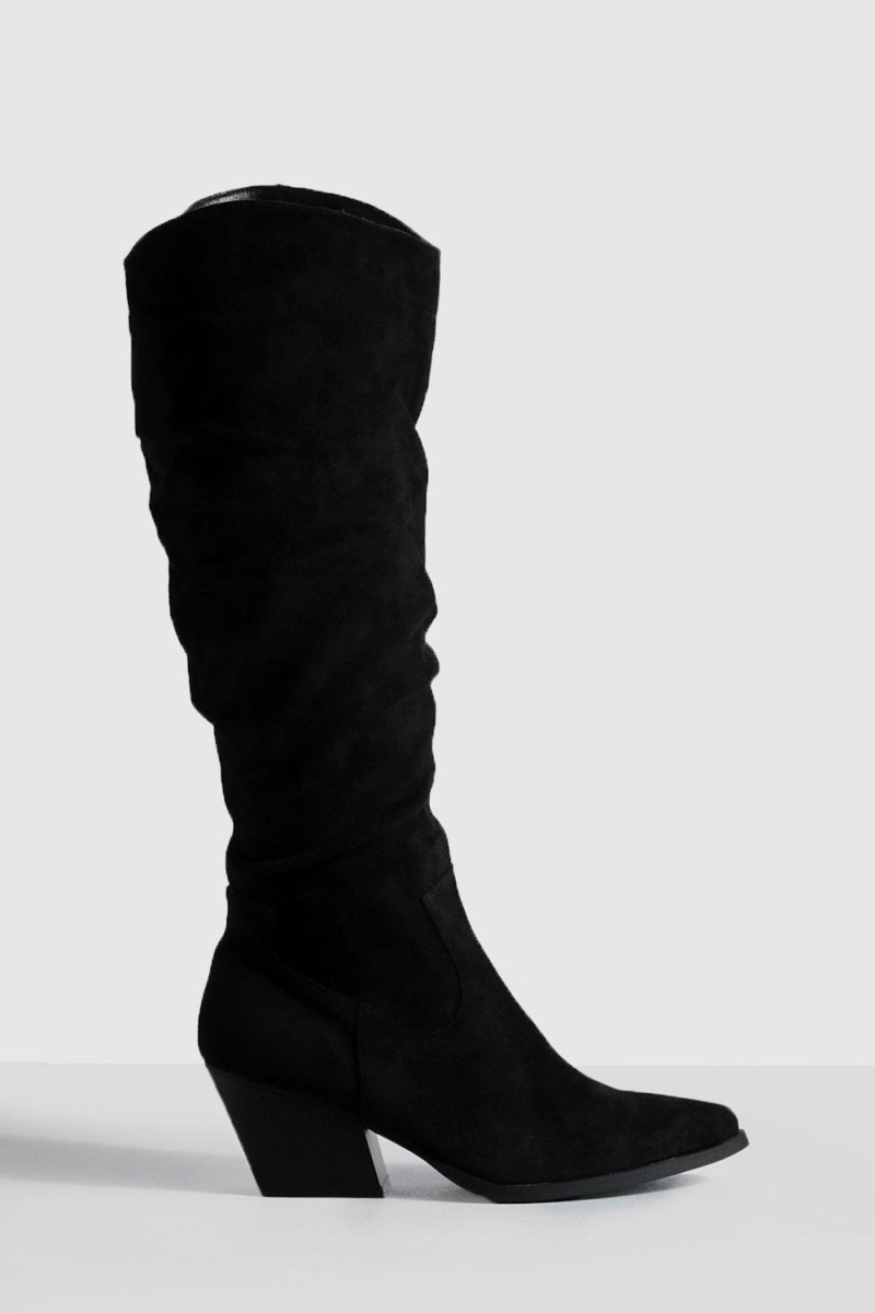 Boohoo - Cowboy Boots in Black GOOFASH