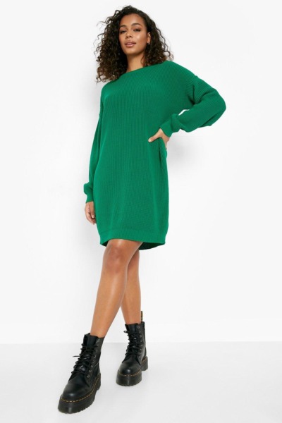 Boohoo - Green - Lady Jumper Dress GOOFASH
