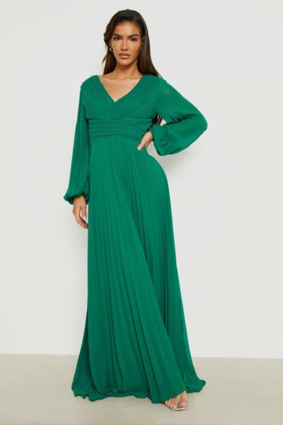 Boohoo - Green Maxi Dress - Ladies GOOFASH