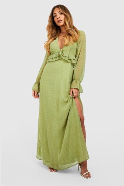 Boohoo - Green Womens Maxi Dress GOOFASH