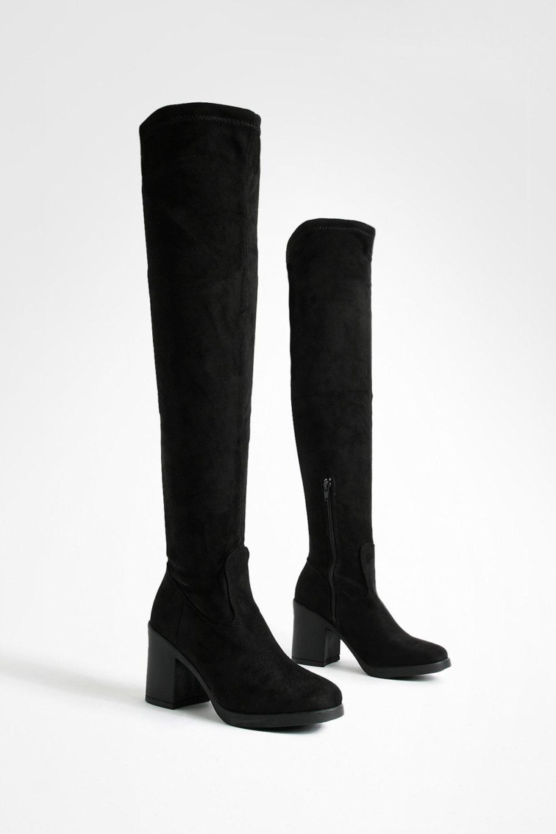Boohoo - Ladies Knee High Boots in Black GOOFASH