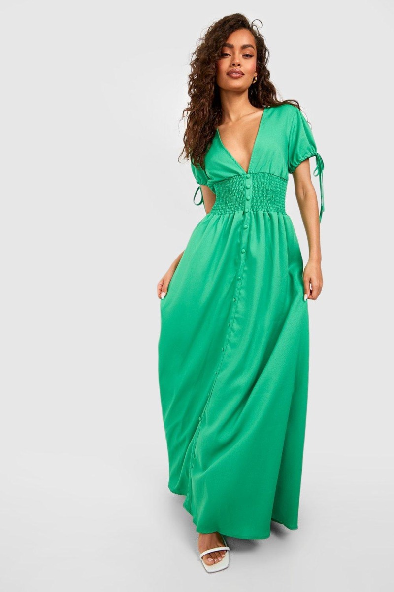 Boohoo - Lady Maxi Dress - Green GOOFASH
