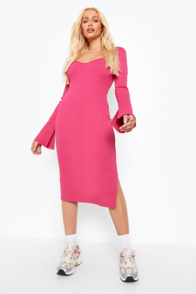 Boohoo - Pink Midi Dress for Woman GOOFASH