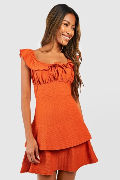 Boohoo - Skater Dress Orange for Woman GOOFASH