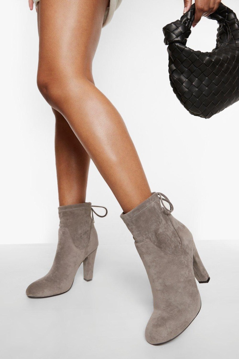 Boohoo - Sock Boots Grey Ladies GOOFASH