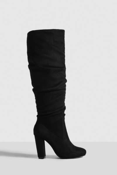 Boohoo Woman Knee High Boots in Black GOOFASH