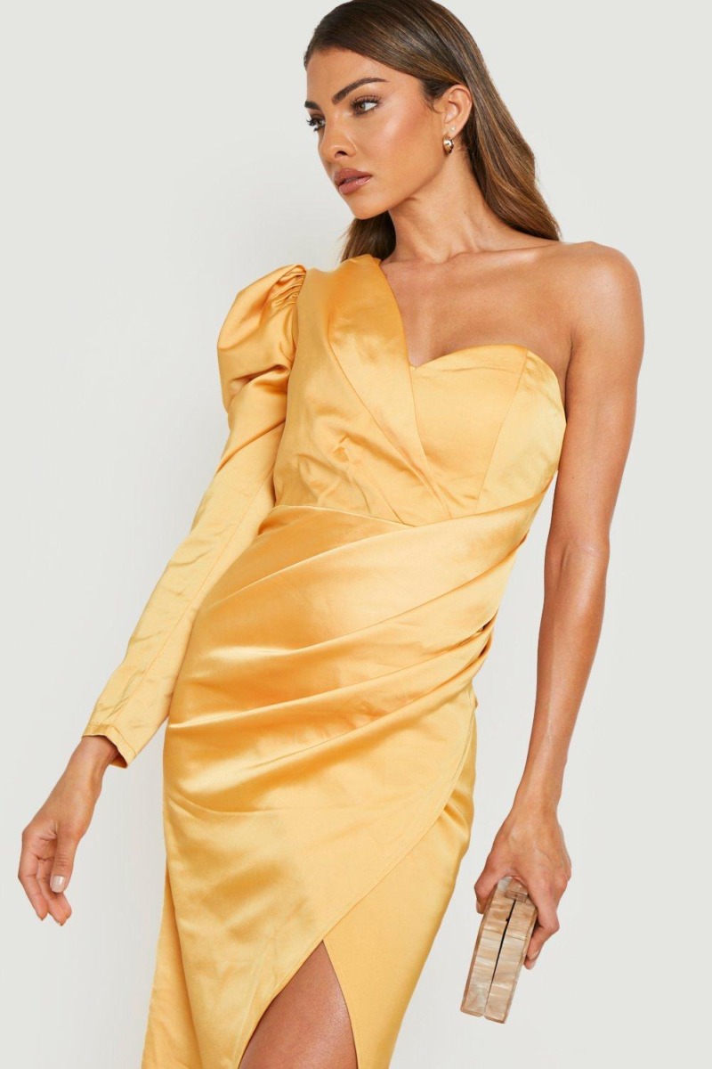 Boohoo - Women Maxi Dress - Yellow GOOFASH