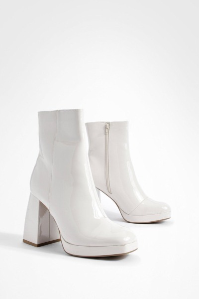 Boohoo Womens Ankle Boots White GOOFASH