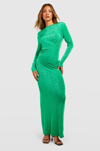 Boohoo Women's Green Maxi Dress GOOFASH