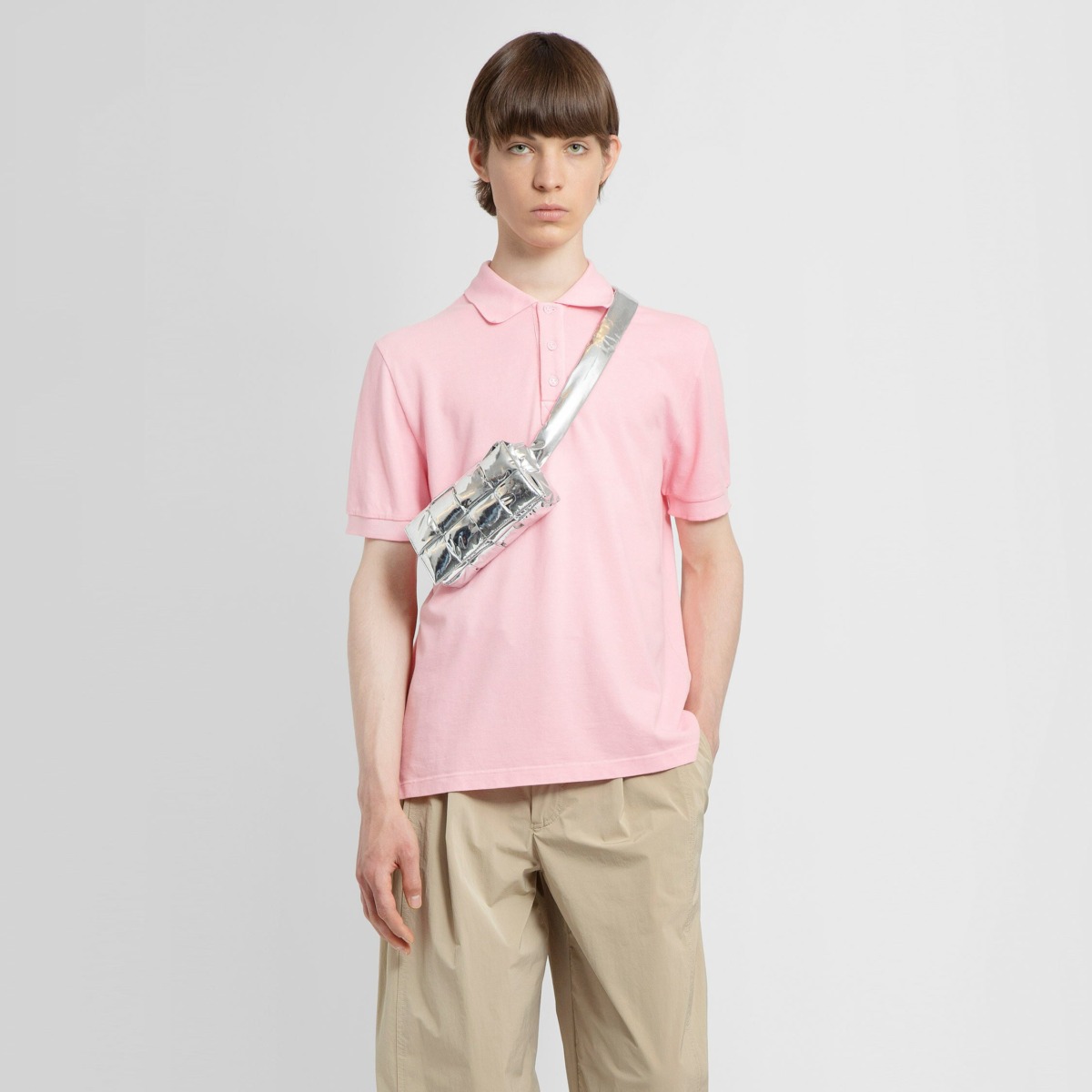 Bottega Veneta Pink T-Shirt for Man by Antonioli GOOFASH