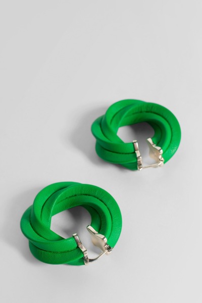 Bottega Veneta Woman Earrings in Green by Antonioli GOOFASH