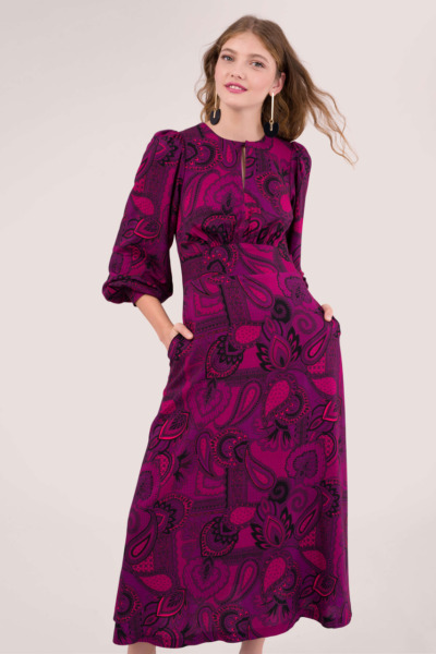 Closet London Purple Womens Midi Dress GOOFASH