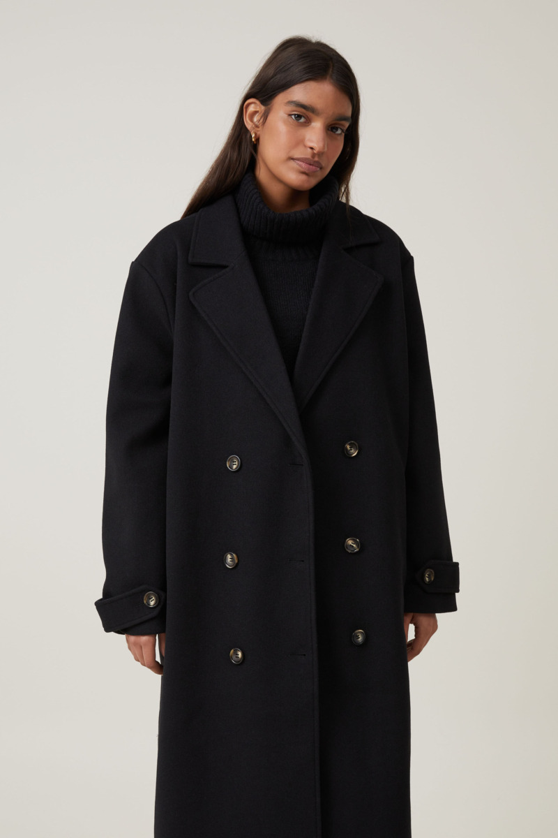 Cotton On Coat in Black for Woman GOOFASH