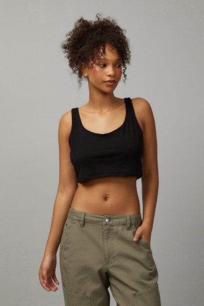 Cotton On - Cropped Tank Top in Black from Factorie GOOFASH