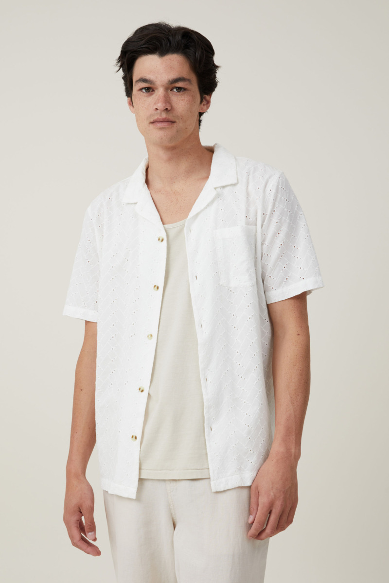 Cotton On - Gents White Short Sleeve Shirt GOOFASH