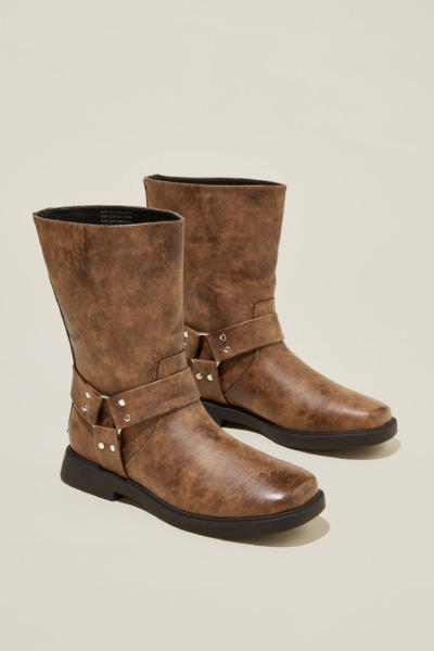 Cotton On - Woman Biker Boots in Brown from Rubi GOOFASH