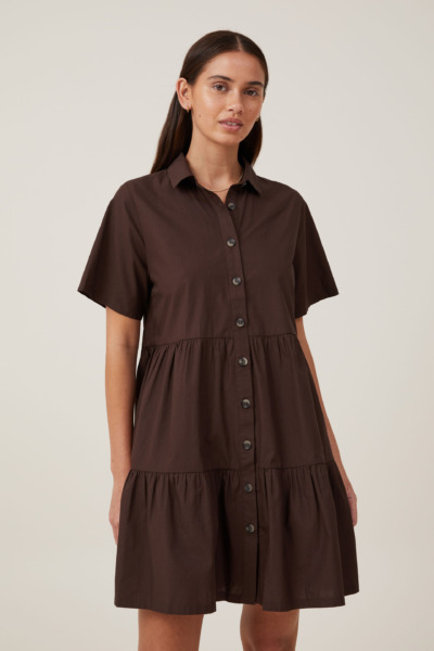 Cotton On - Womens Shirt Dress Brown GOOFASH