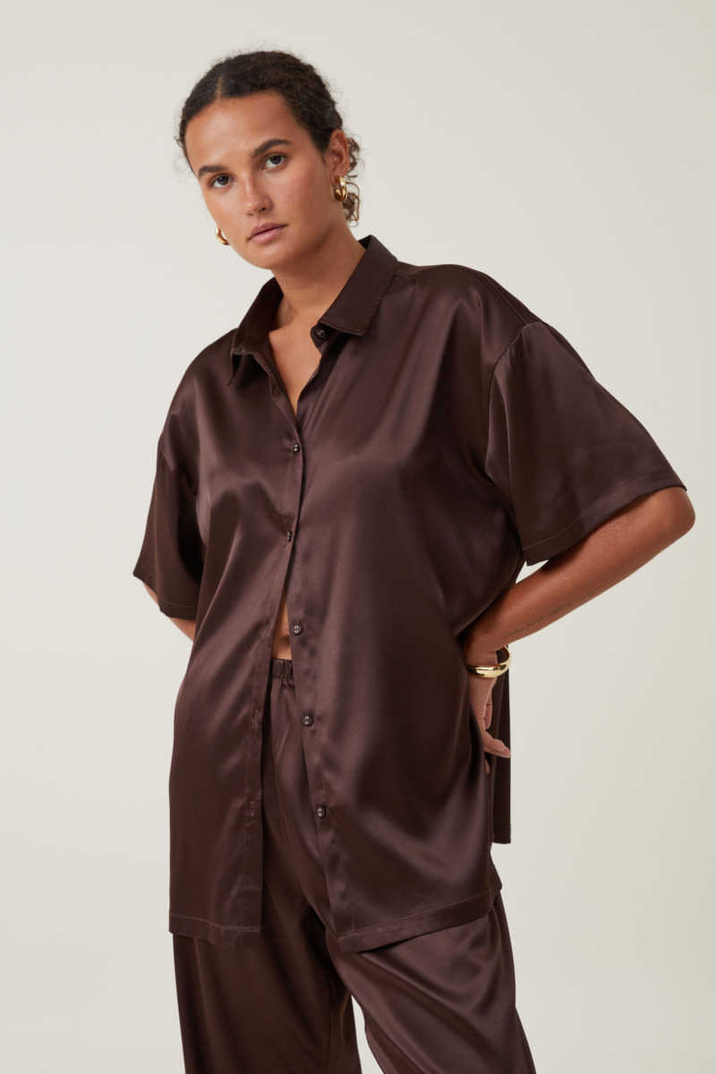 Cotton On Women's Shirt in Brown GOOFASH