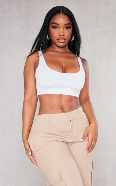 Crop Top White for Women from PrettyLittleThing GOOFASH