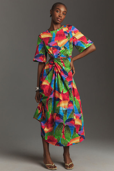 Farm Rio - Lady Midi Dress Multicolor Anthropologie GOOFASH