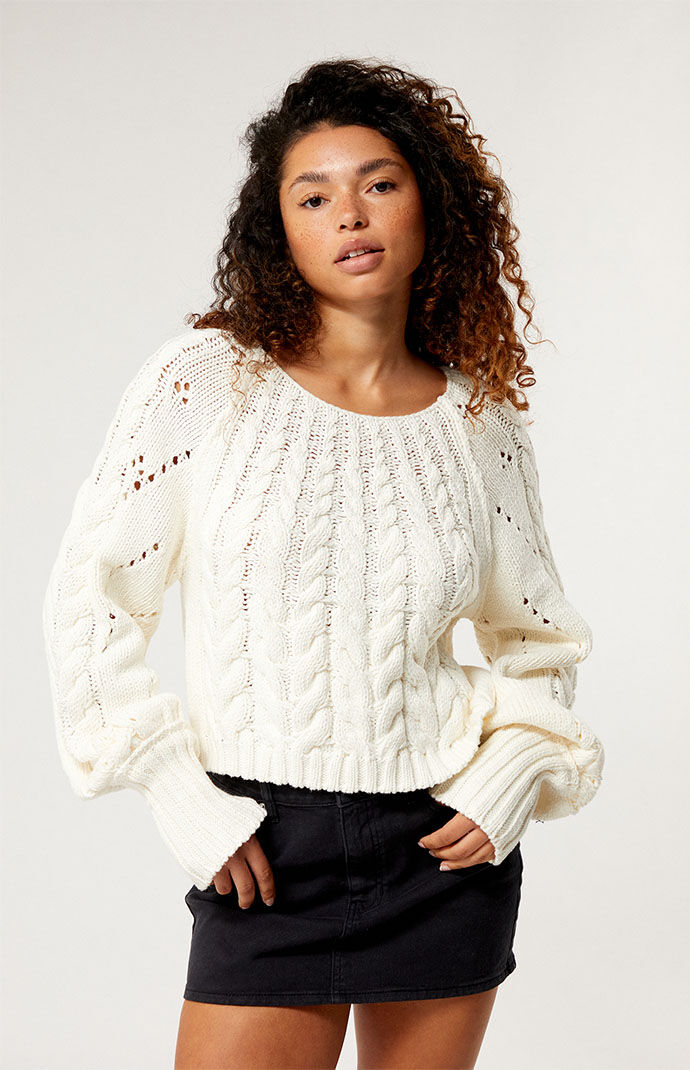 Free People - Women Sweater Ivory - Pacsun GOOFASH