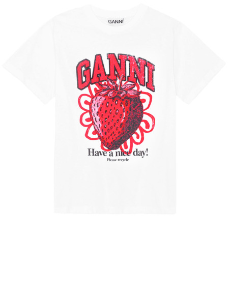 Ganni - T-Shirt White for Woman at Leam GOOFASH