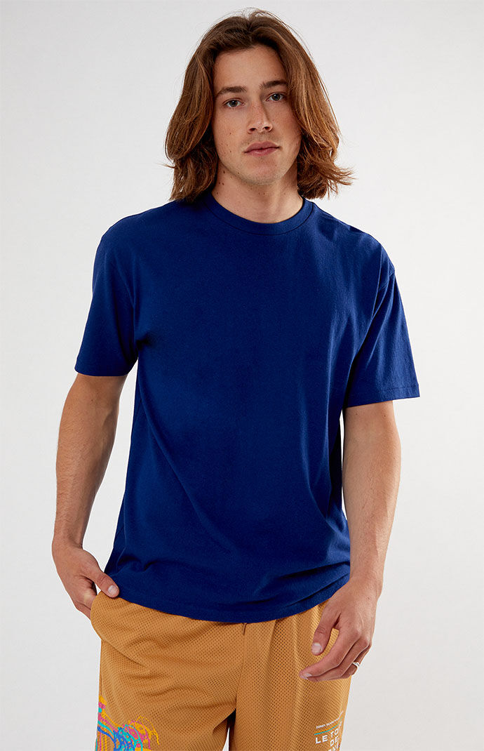 Gent T-Shirt Blue Pacsun - Ps Basics GOOFASH