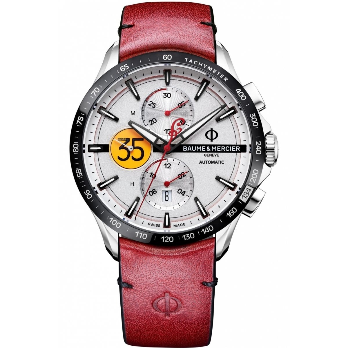 Gent White Chronograph Watch Baume & Mercier - Watch Shop GOOFASH