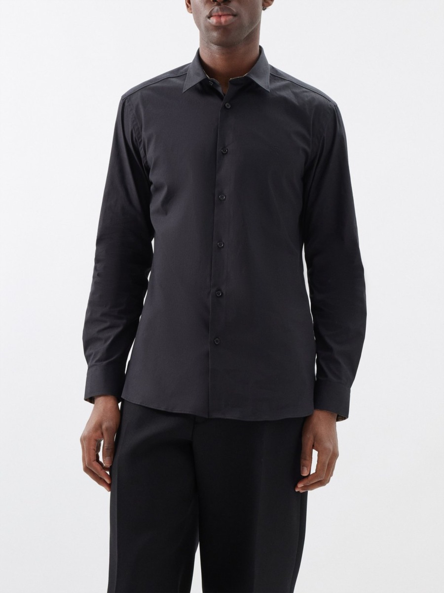 Gents Shirt in Black Matches Fashion Burberry GOOFASH
