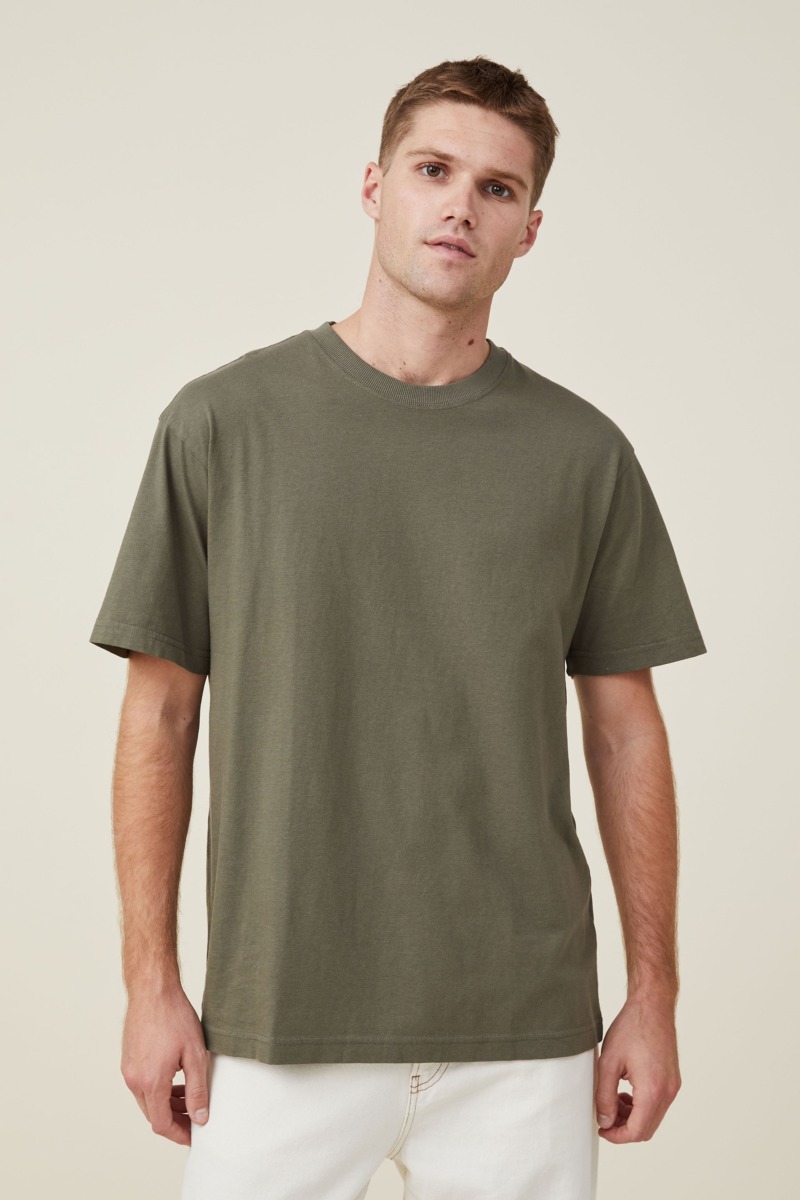 Gents T-Shirt Green Cotton On GOOFASH