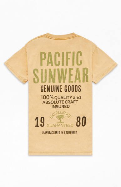 Gold T-Shirt Pacsun Gents GOOFASH