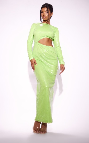 Green Woman Maxi Dress - PrettyLittleThing GOOFASH