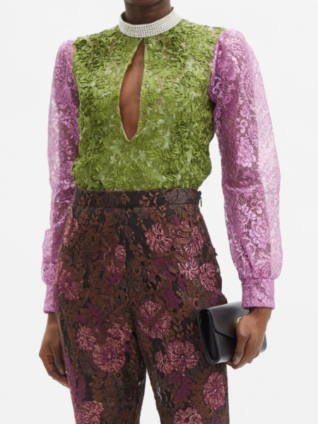 Gucci - Blouse in Green by Matches Fashion GOOFASH