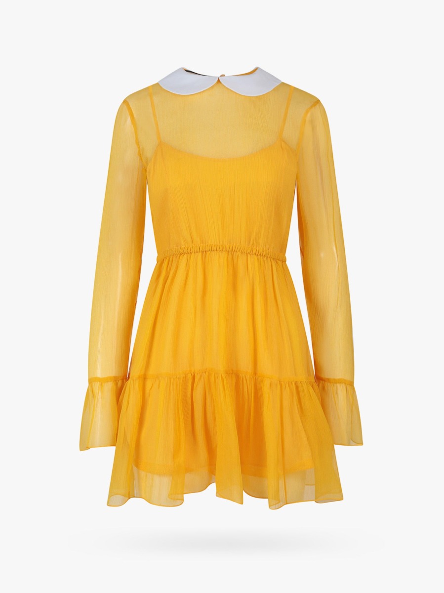 Gucci Womens Dress Yellow - Nugnes GOOFASH